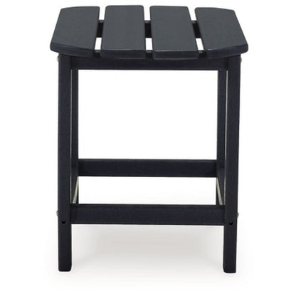 Benjara 19 Inch Outdoor Side End Table, Slatted Top, Steel Frame, Black Finish