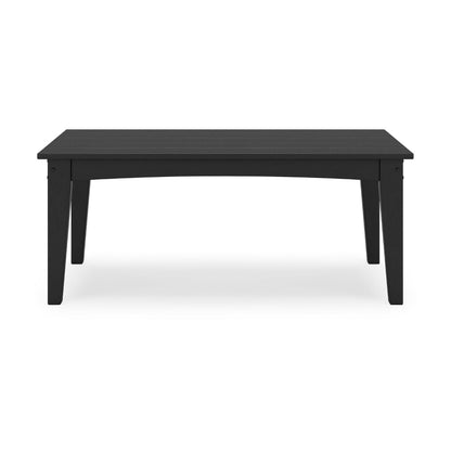 Benjara Fini 44 Inch Outdoor Coffee Table, Slatted Top, Modern Style, Black Finish
