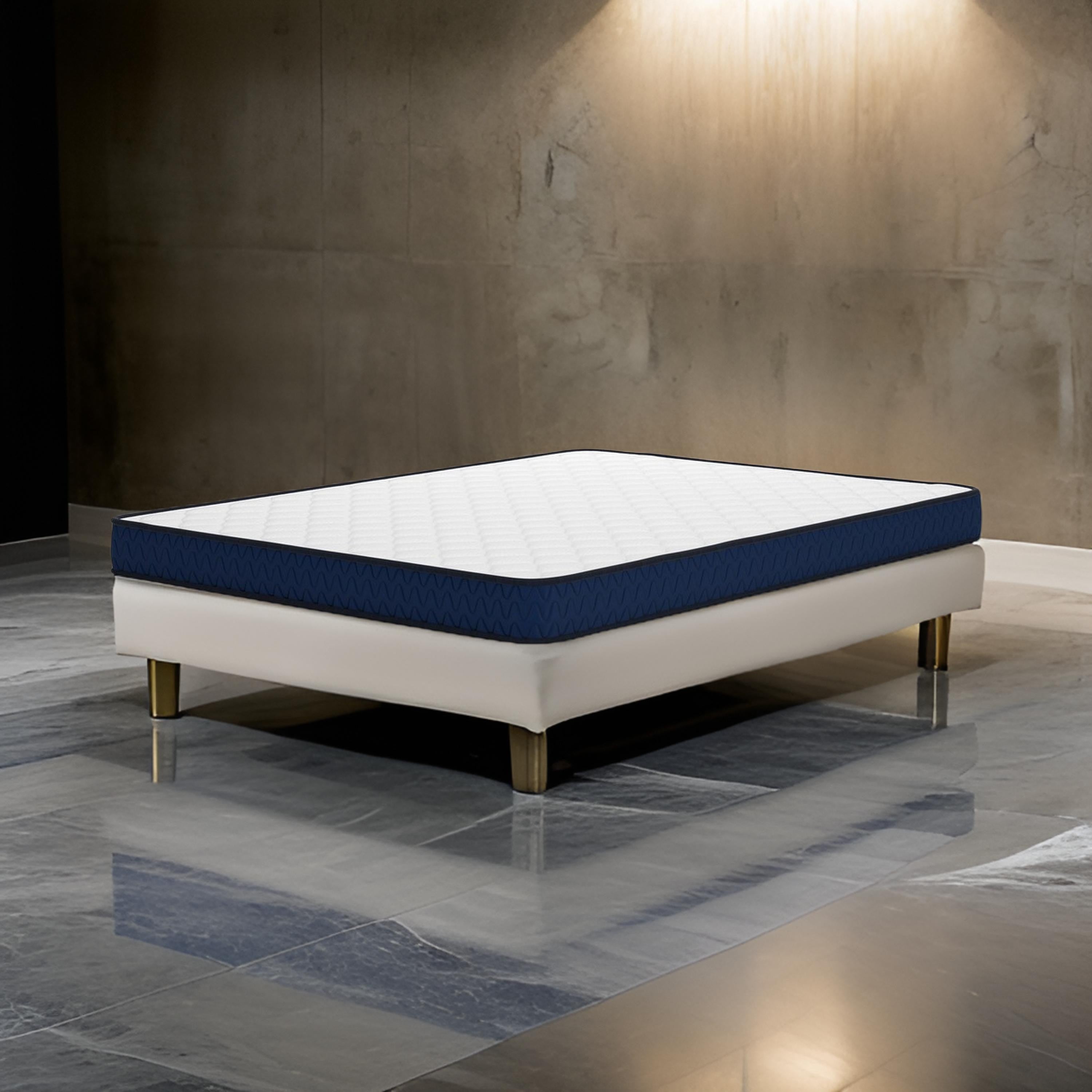 Benjara Liya 6 Inch Firm Twin Mattress, Plush Foam Fill, 4 Way Stretch Knit Cover