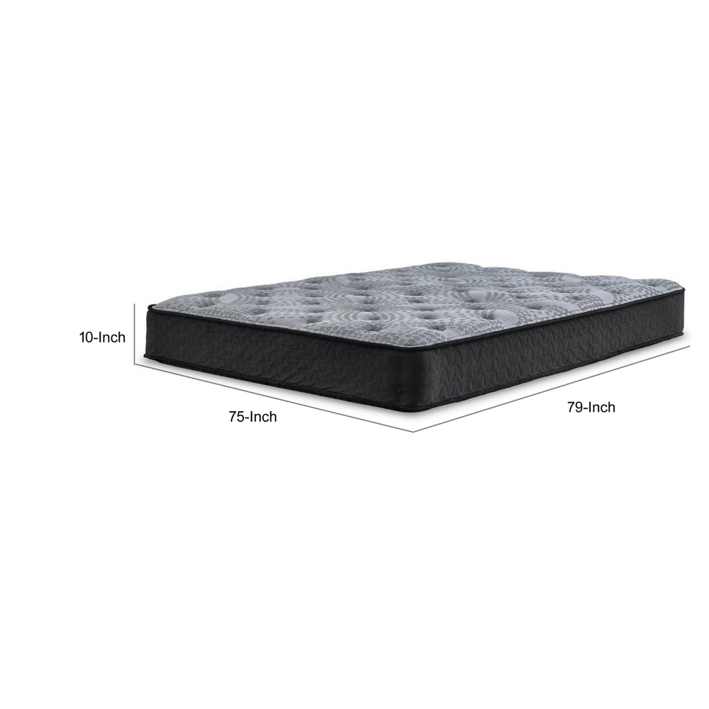 Benjara Nami 10 Inch King Mattress, High Density Memory Foam, Stretch Polyester