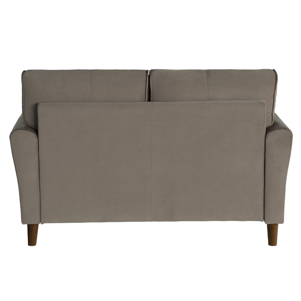 Benjara Sarah 57 Inch Loveseat, Brown Velvet, Tufted, Reversible Cushions, Wood