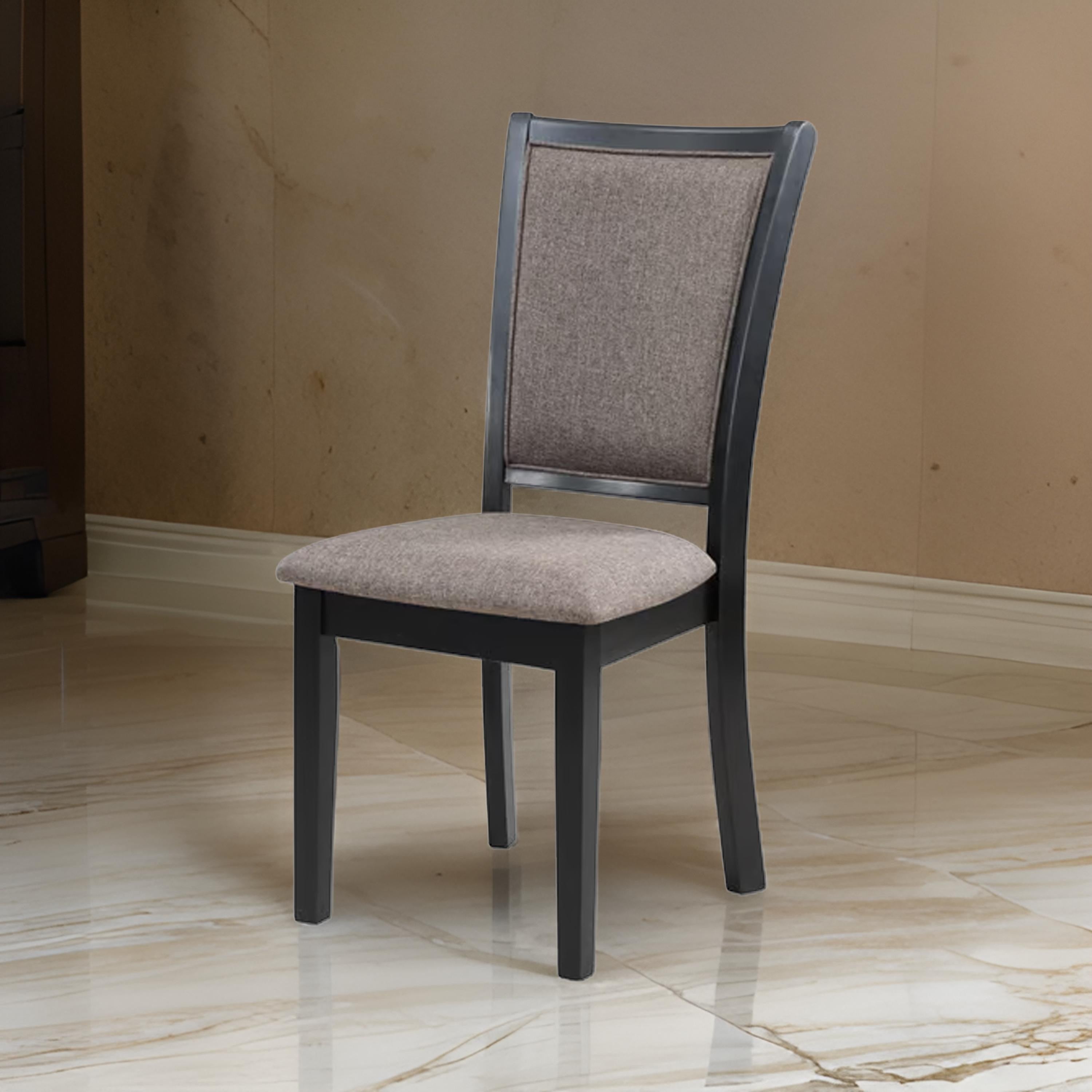 Benjara Mac 21 Inch Dining Side Chair Set of 2, Tall Curved Backrest, Padded Brown