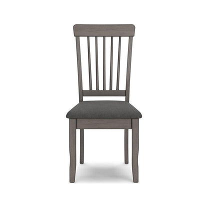 Benjara Ora 18 Inch Dining Side Chair, Set of 2, Modern Spindle Backrest, Gray