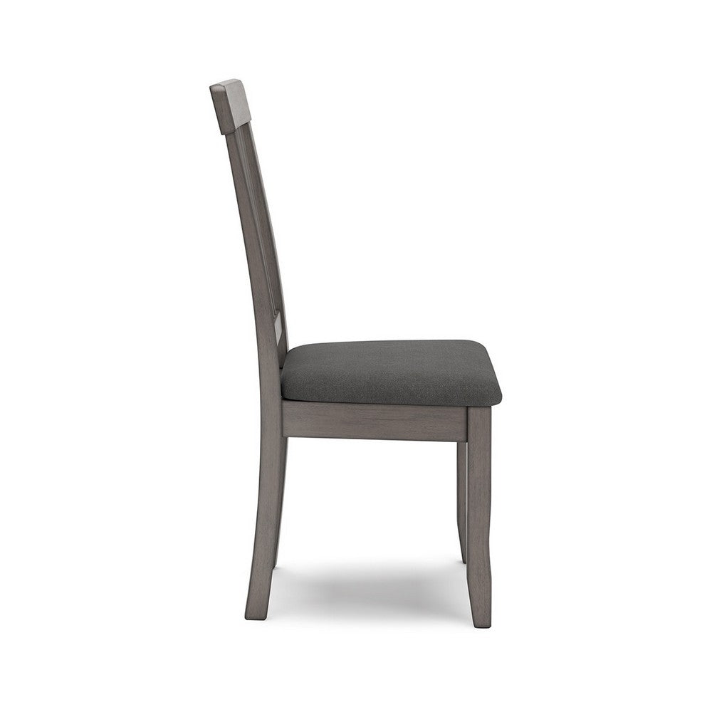 Benjara Ora 18 Inch Dining Side Chair, Set of 2, Modern Spindle Backrest, Gray