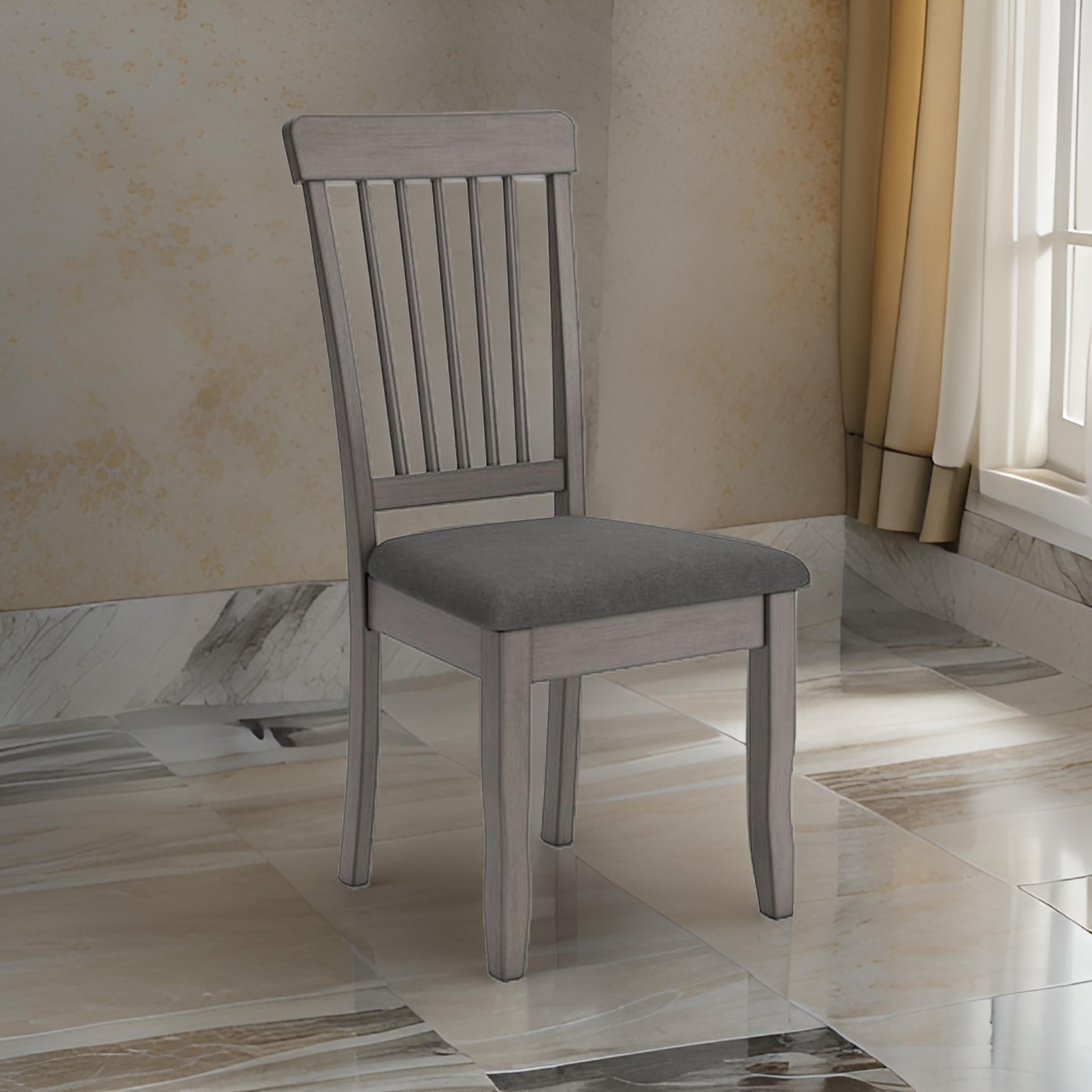 Benjara Ora 18 Inch Dining Side Chair, Set of 2, Modern Spindle Backrest, Gray