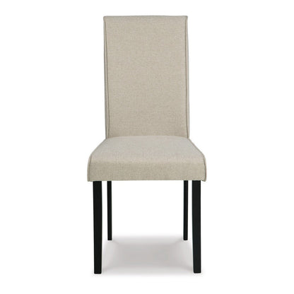 Benjara Pim 19 Inch Dining Side Chair, Set of 2, Upholstered, High Backrest, Beige