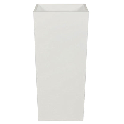 Benjara Zeny 32 Inch Tall Planter Vase with Hidden Insert, Tapered Barrel, White