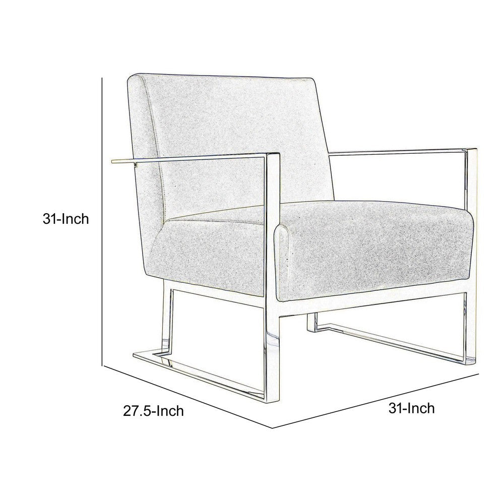Benjara Boly 28 Inch Lounge Chair, Gray Velvet Upholstery, Gold Steel Frame