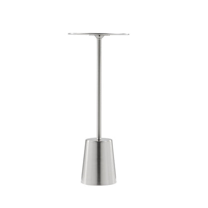 Benjara Mars 8 Inch Side End Drink Table, Round, Dome Tapered Base, Silver