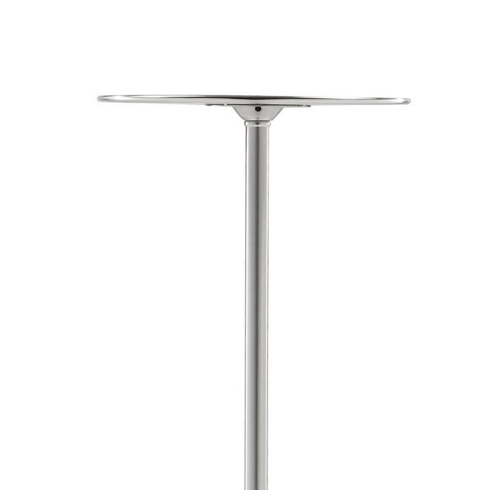 Benjara Mars 8 Inch Side End Drink Table, Round, Dome Tapered Base, Silver