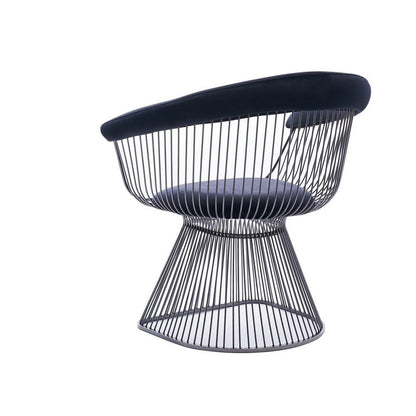 Benjara Cid Ann 31 Inch Dining Chair, Round Windsor Wired Back, Plush Black Velvet