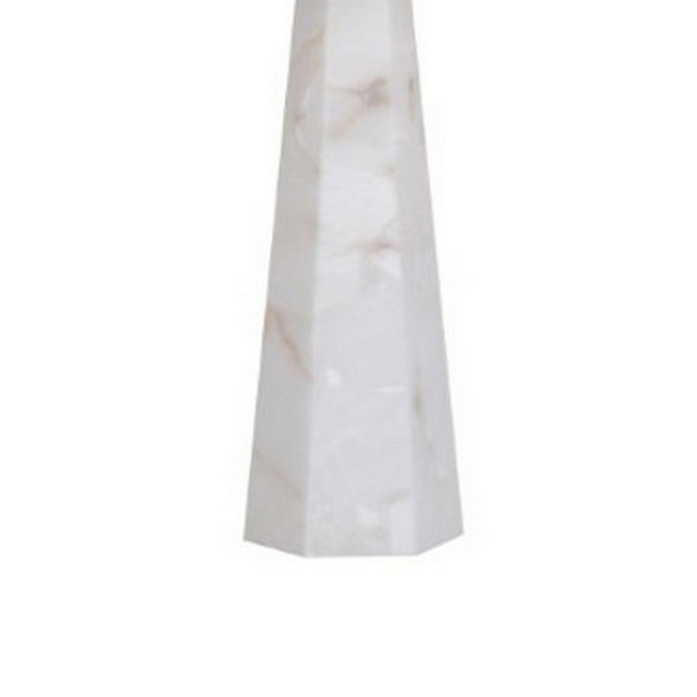 Benjara 32 Inch Table Lamp, White Drum Shade, Double Pull Chain, Tapered Cone Base