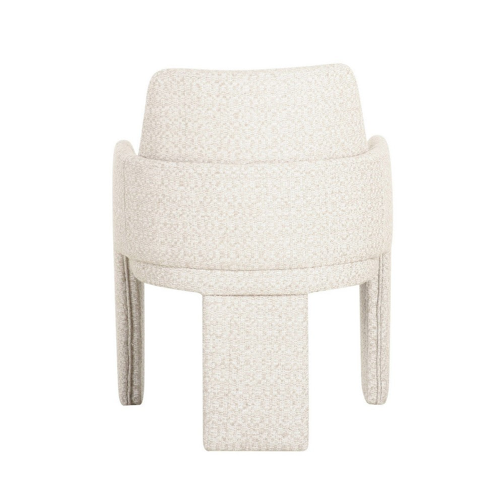 Benjara 24 Inch Dining Chair, Windsor Back, 3 Panel Legs, Soft Beige Linen Fabric