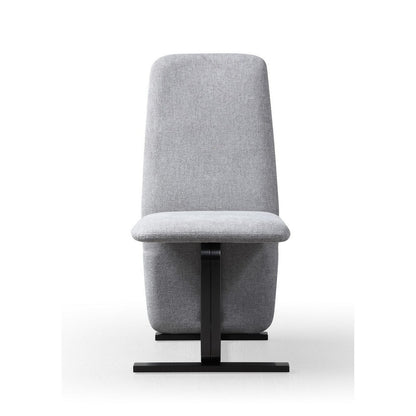 Benjara Cid Jim 19 Inch Dining Chair Set of 2, Gray Linen, Sturdy Steel Frame