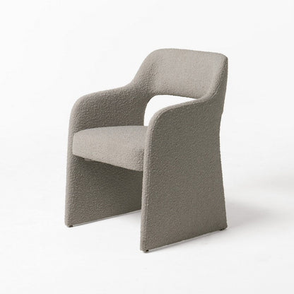 Benjara Cid Bistro 24 Inch Dining Chair, Light Gray Polyester, Cushions, Solid Wood