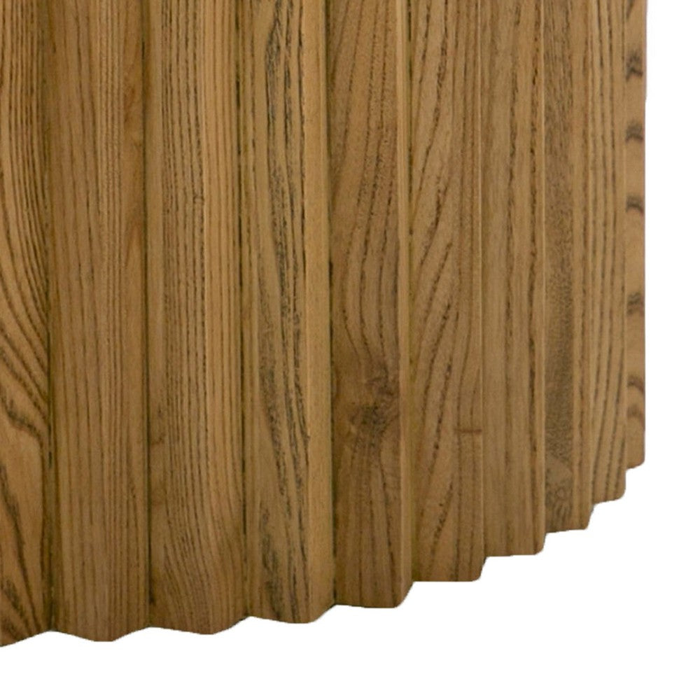 Benjara Cid Eliott 20 Inch Side End Table, Round, Walnut Brown Solid Poplar Wood