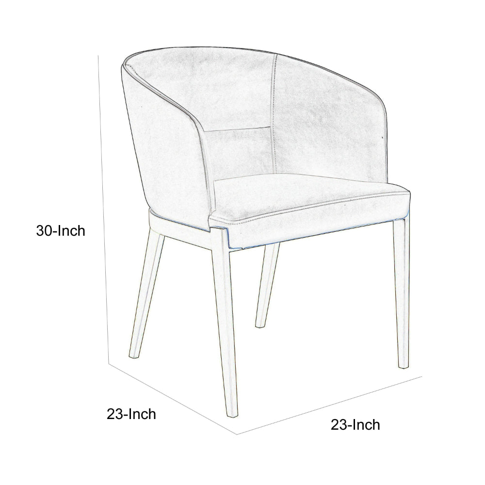 Benjara Cid Ravi 23 Inch Dining Chair, Dark Gray Faux Leather, Brass Steel Legs
