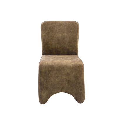 Benjara Cid Lou 19 Inch Side Dining Chair Set of 2, Brown Polyester, Panel Frame