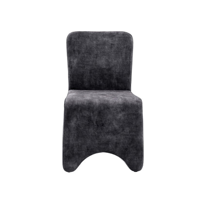 Benjara Cid Lou 19 Inch Side Dining Chair Set of 2, Gray Polyester, Panel Frame