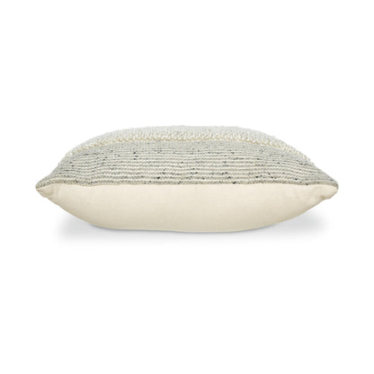 Benjara Throw Pillow Set of 4, 20 Inch, Polyester, Handwoven Stripes, Beige Cotton