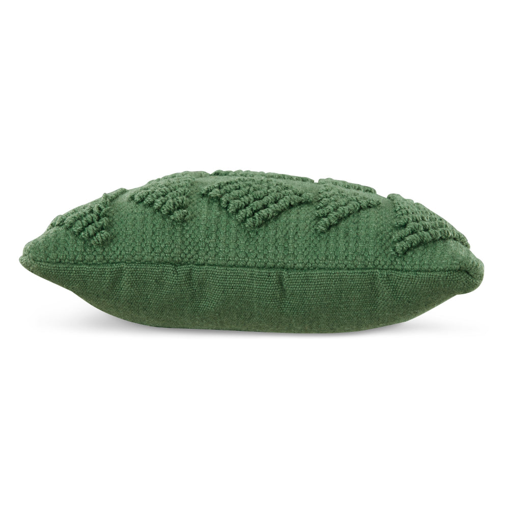 Benjara Dco Throw Pillow Set of 4, Indoor Outdoor, Woven Geometric Design, Green