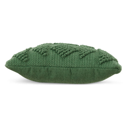 Benjara Dco Throw Pillow Set of 4, Indoor Outdoor, Woven Geometric Design, Green