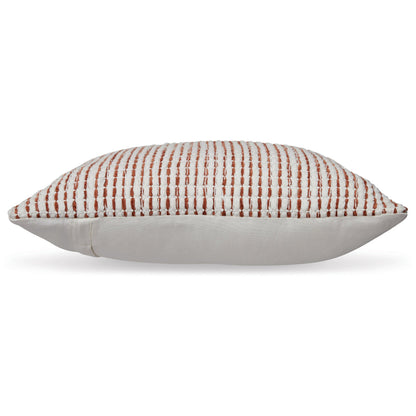 Benjara Lien 19 Inch Throw Pillow Set of 4, Striped Design, White Brown Cotton