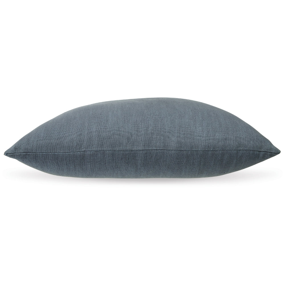 Benjara Ina 22 Inch Accent Throw Pillow Set of 4, Square, Classic Blue Cotton Linen