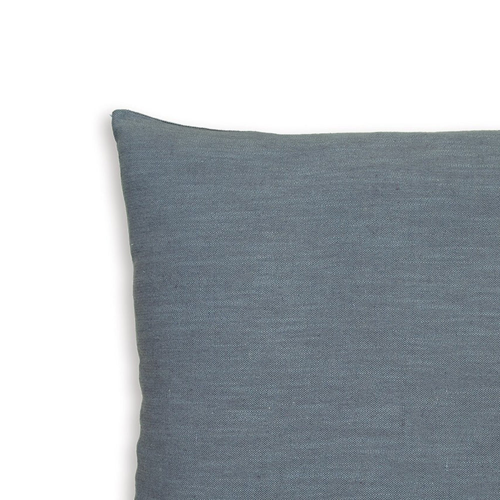 Benjara Ina 22 Inch Accent Throw Pillow Set of 4, Square, Classic Blue Cotton Linen