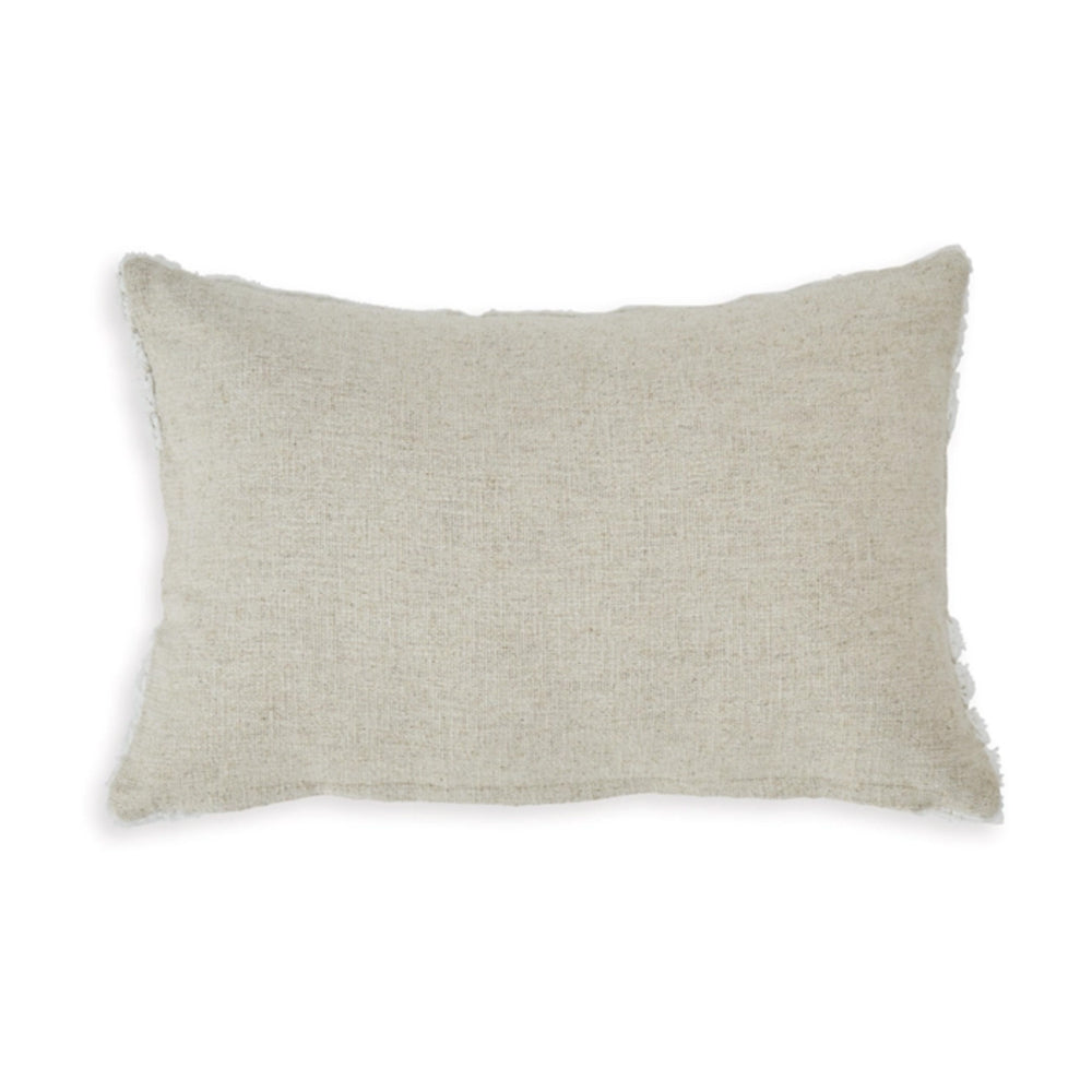 Benjara Aris 14 x 22 Lumbar Throw Pillow Set of 4, Geometric Design, White, Tan