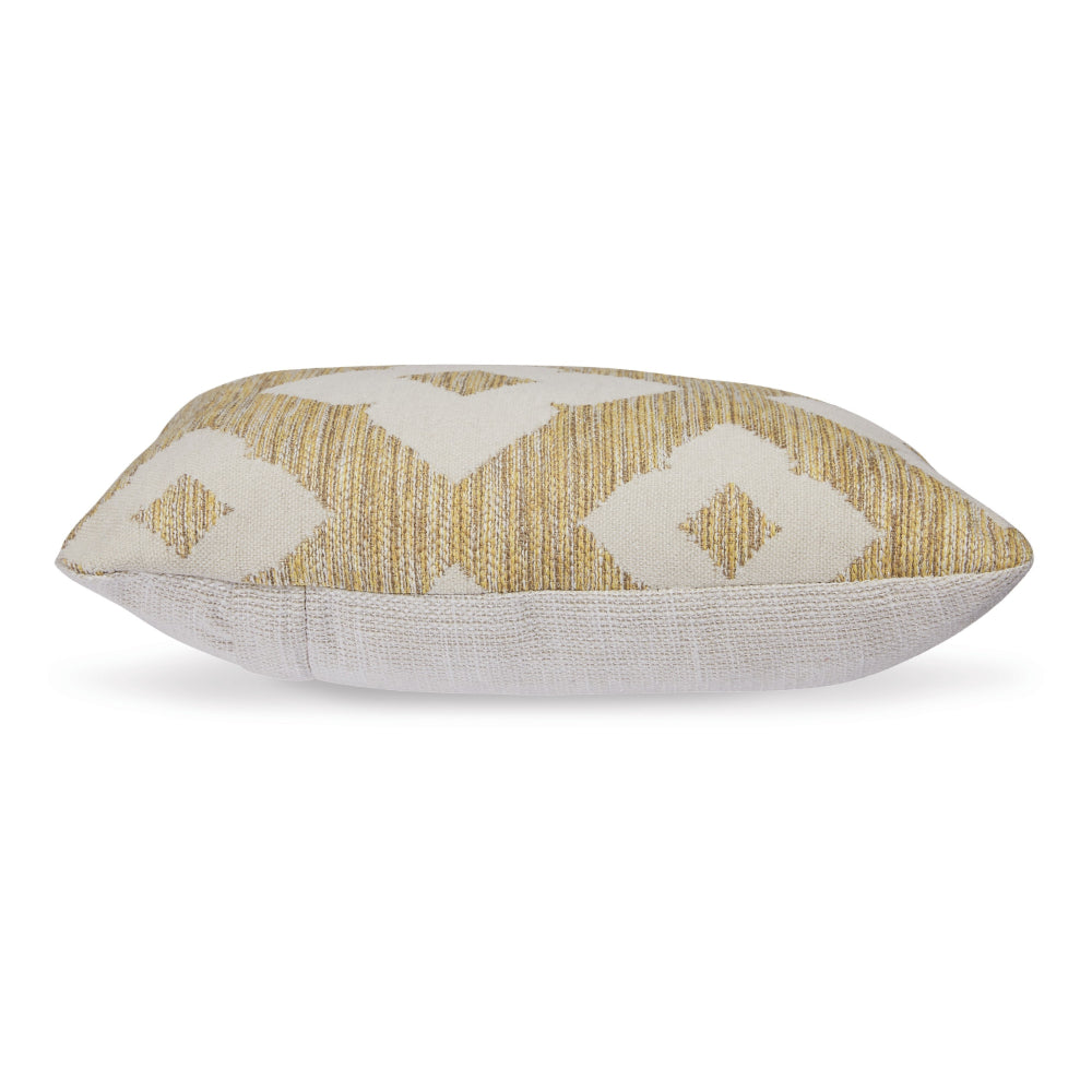 Benjara Neyr 18 Inch Throw Pillow Set of 4, Indoor Outdoor, Yellow White Floral