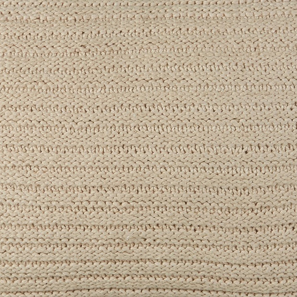 Benjara Lumbar Throw Pillow Set of 4, 14 x 22, Polyfill Textured Light Brown Cotton