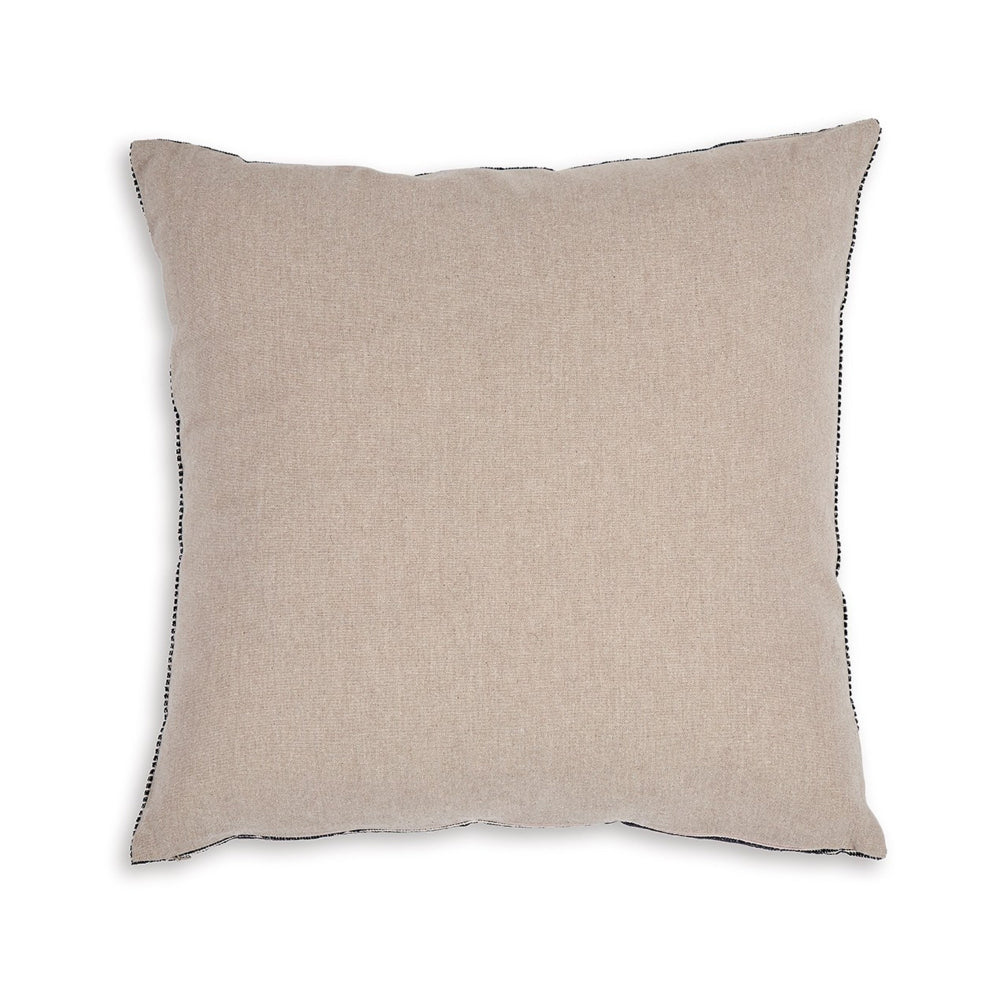 Benjara Throw Pillow Set of 4, 20 Inch, Cotton, Black White Stripes, Straight Edge