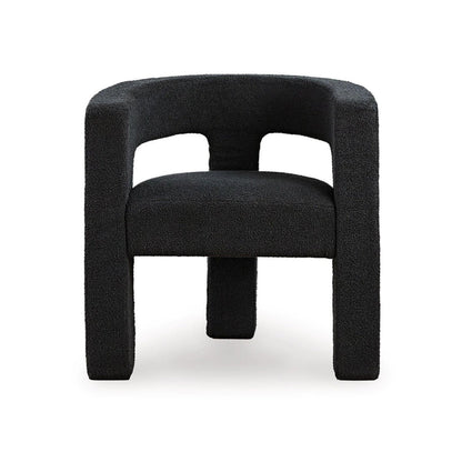 Benjara Sovi Accent Chair, Cushioned Seat, Barrel Back with Cutout Design, Black