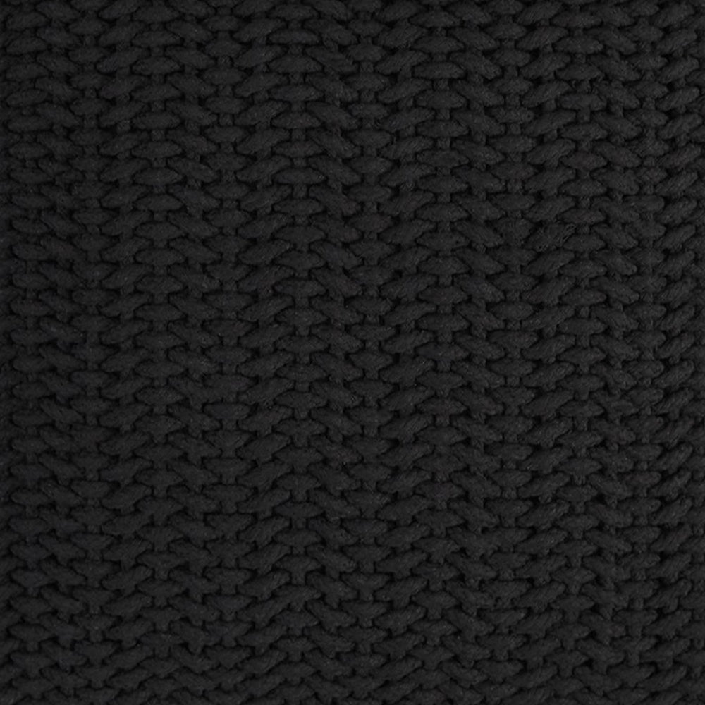 Benjara Accent Throw Pillow Set of 4, 20 Inch Square, Handwoven Black Cotton