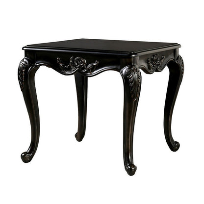 Benjara Roche Side End Table, 29 Inch, Classic Cabriole Legs, Dark Brown Solid Wood