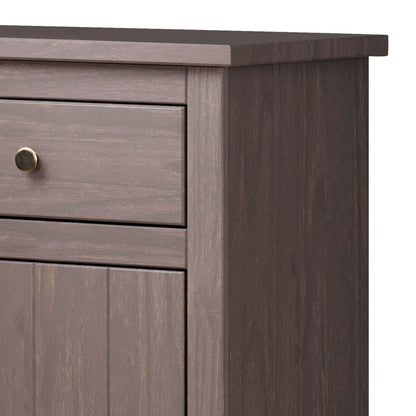 Benjara Stav Nightstand, 1 Drawer And Door, 25 Inch, Plank Style, Gray Solid Wood