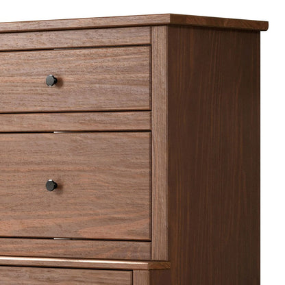 Benjara Stav Tall Dresser Chest with 4 Drawers, Plank Style, Brown Solid Wood