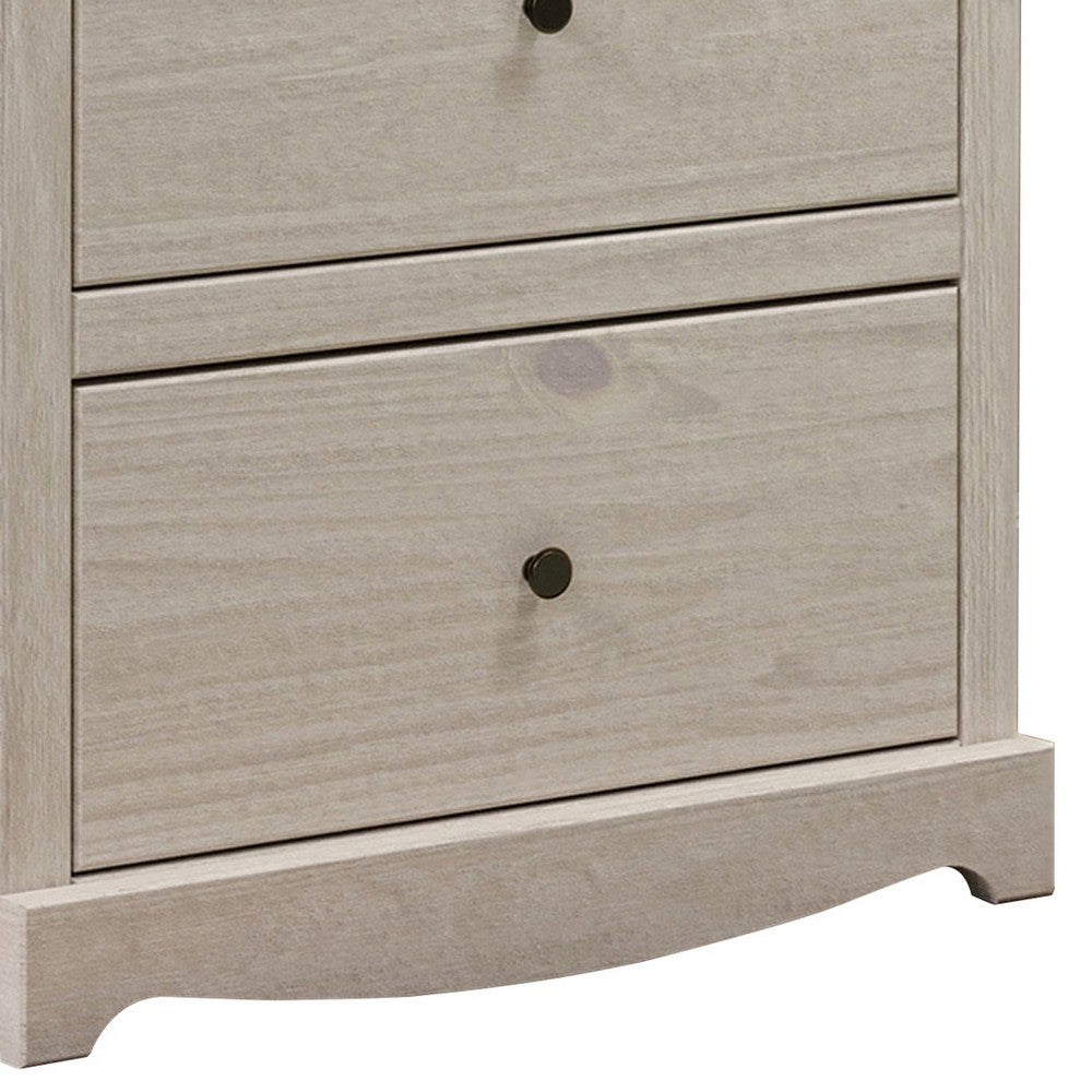 Benjara Stav Tall Dresser Chest with 4 Drawers, Plank Style, White Solid Wood