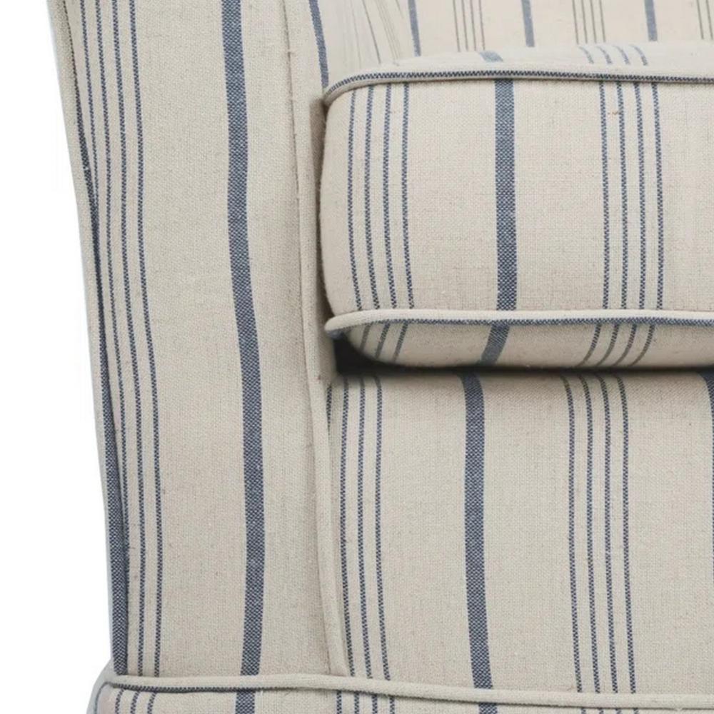 Benjara Accent Swivel Chair, Modern Round Barrel Back, Soft White Gray Fabric
