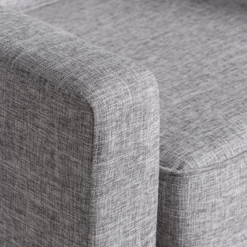 Benjara Accent Club Chair, Modern Light Gray Padded Seat, Angled Legs, Rubberwood