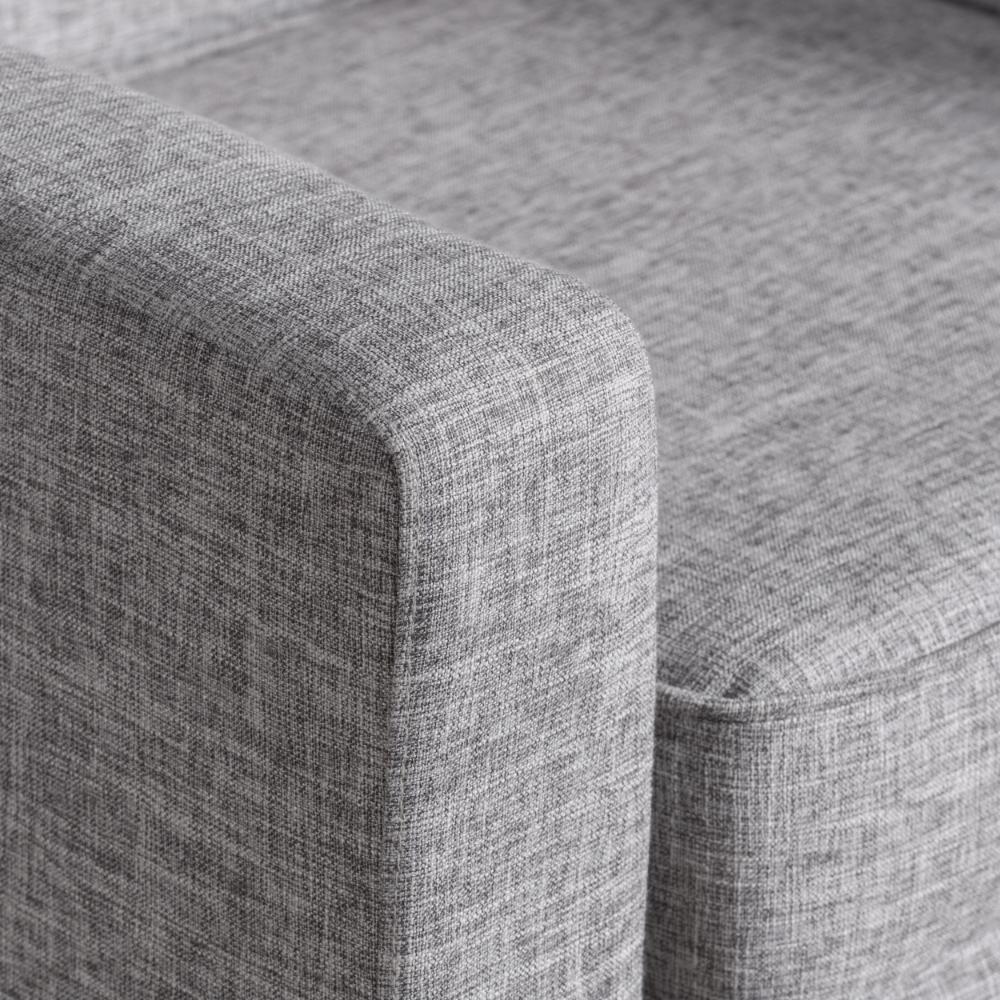 Benjara Accent Club Chair, Modern Light Gray Padded Seat, Angled Legs, Rubberwood