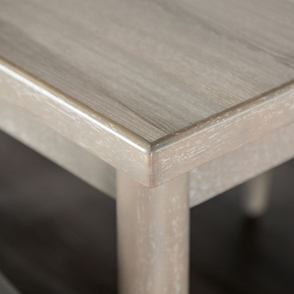 Benjara Kene Dining Table, Solid Edge Band, 59 Inch Rectangular Top, Melamine, Gray