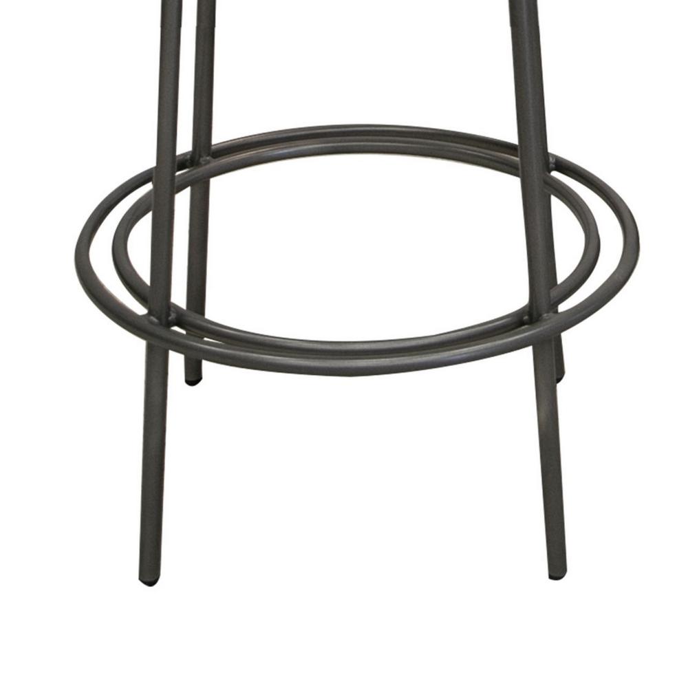 Benjara Tomy Counter Height Stool, Blacksmith Metal Frame, Rich Black Polyester