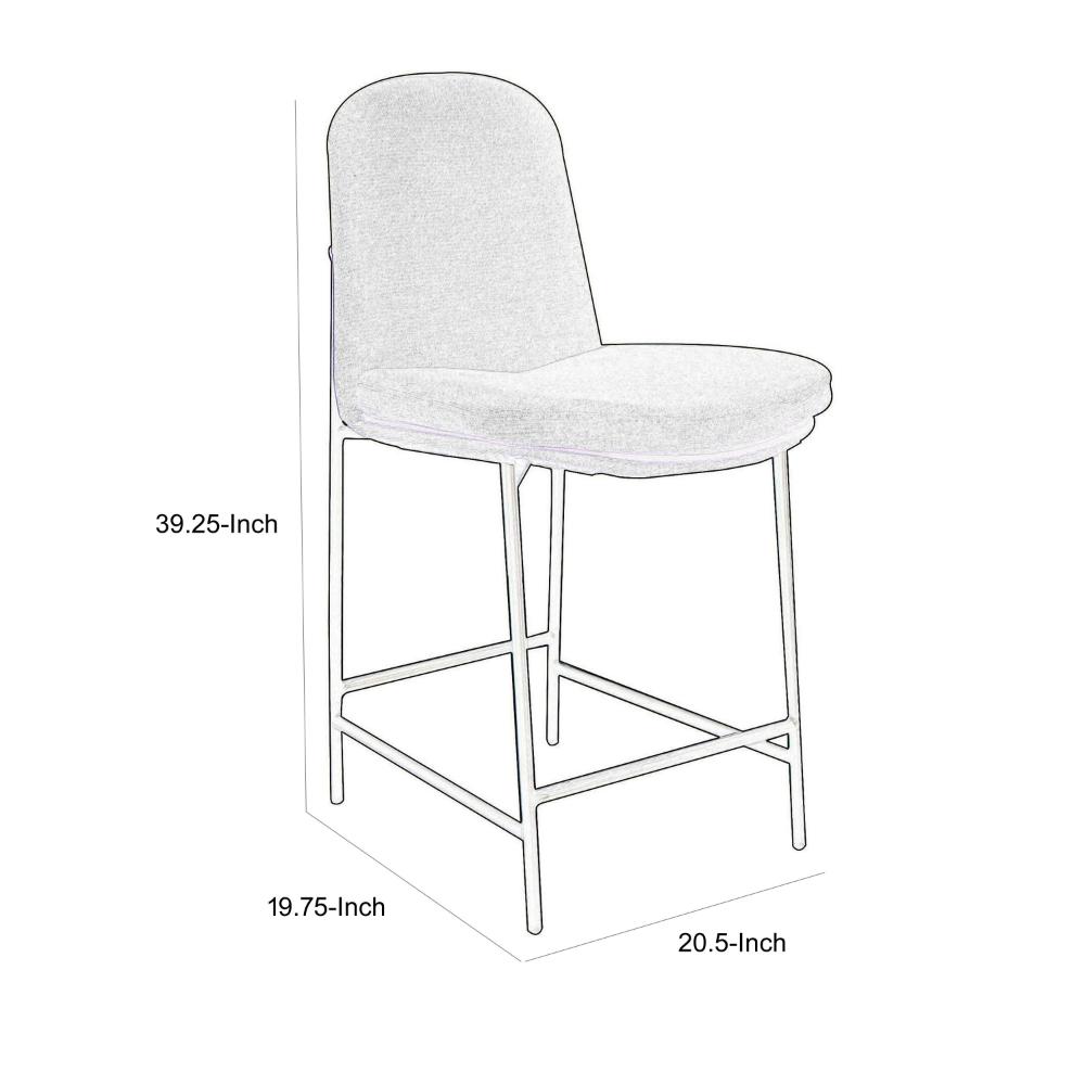 Benjara Revee Counter Height Chair, Iron, Water-Resistant Olive Green Polyester