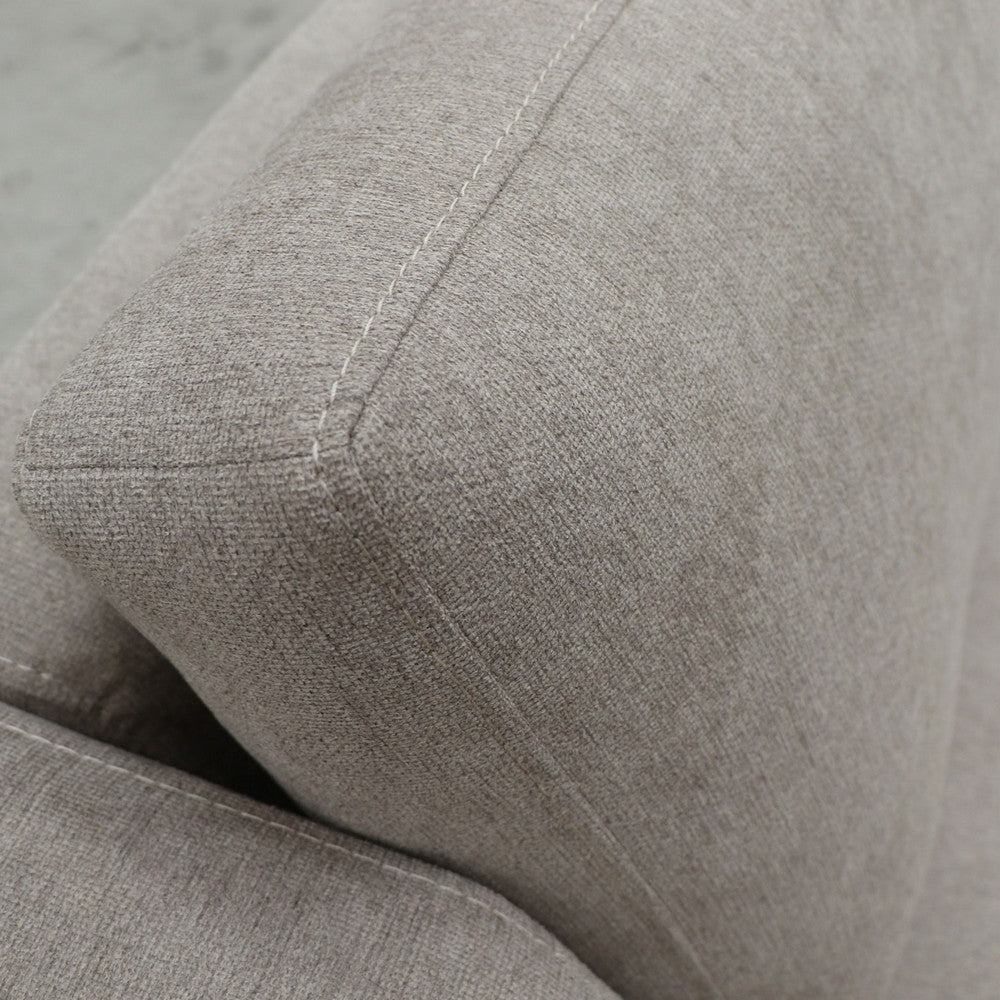 Benjara Sama Modular Armless Chair, Accent Throw Pillow, Solid Wood, Almond Gray