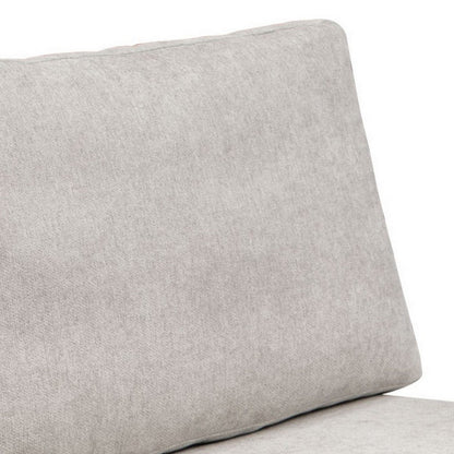 Benjara Sama Modular Armless Chair, Accent Throw Pillow, Solid Wood, Light Beige