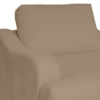Benjara Alfi Accent Chair, Classic Details, 41 Inch Solid Wood, Brown Polyester