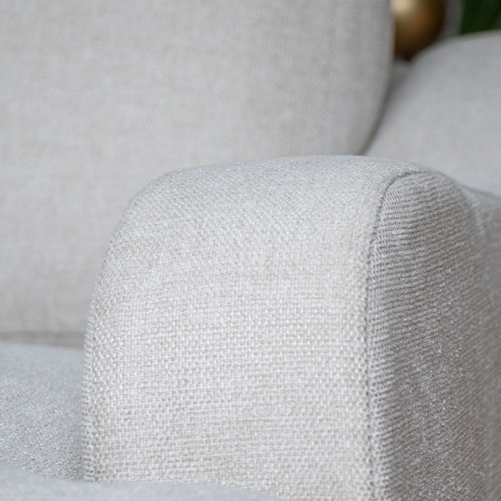 Benjara Alfi Accent Chair, Classic Details, 41 Inch Solid Wood, Beige Polyester