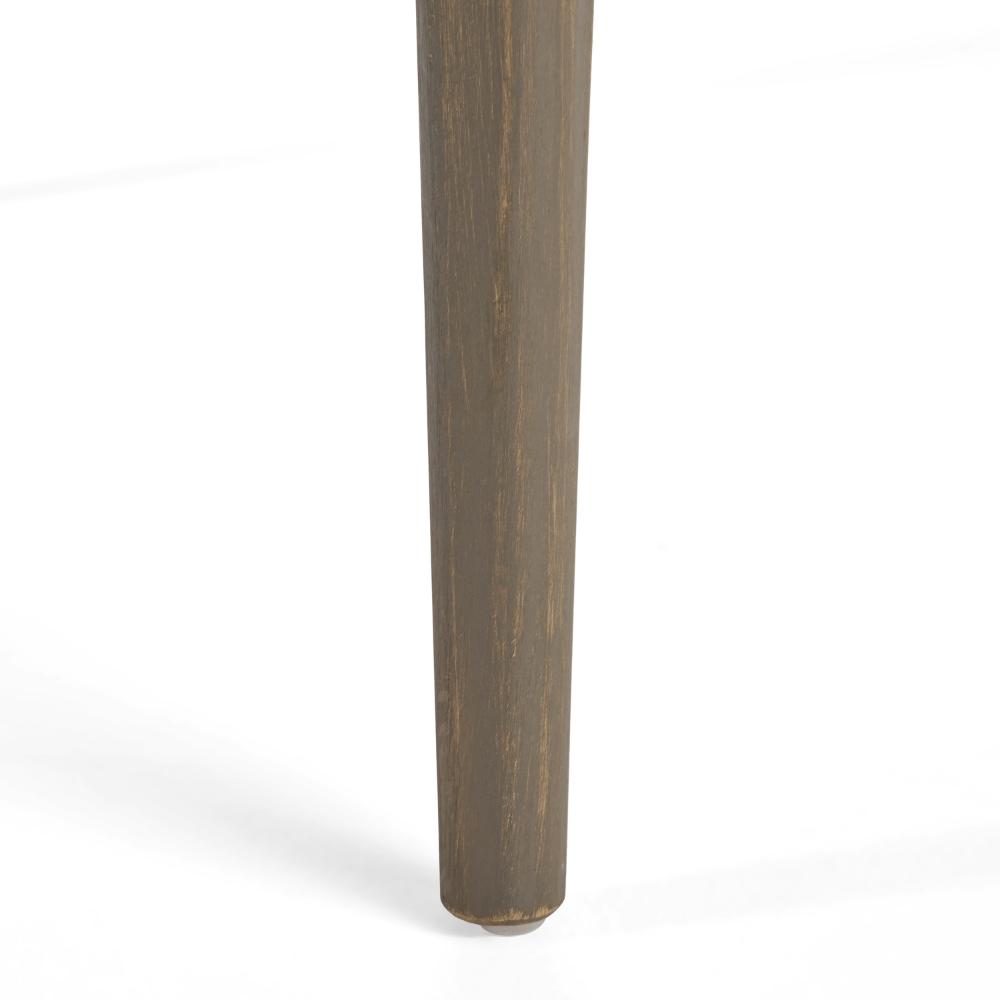 Benjara Lexy Outdoor Dining Chair, Square 36 Inch, Gray Acacia Wood, Tapered Legs